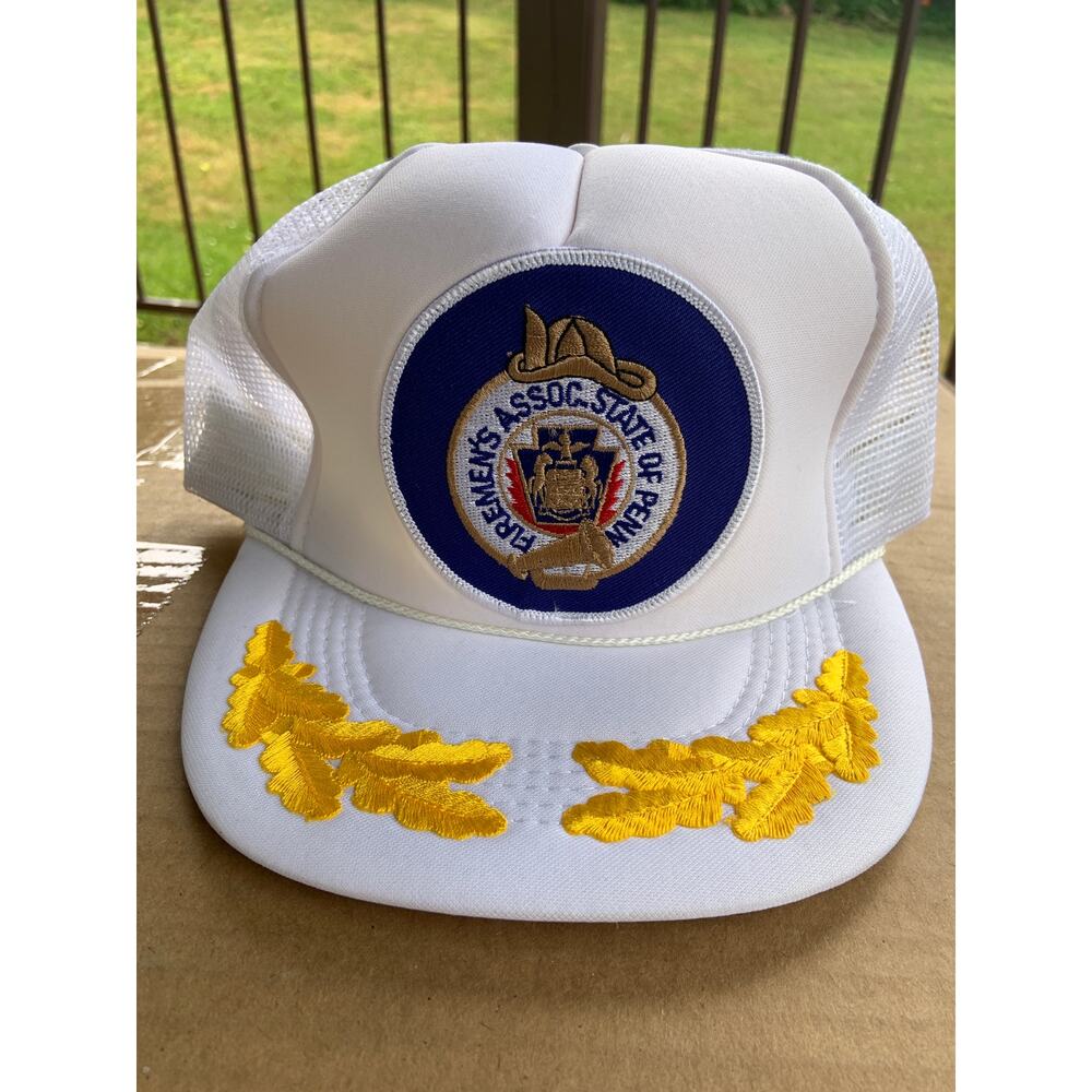 Capital Firemen's Assoc State of Penn White Baseball Cap Mesh